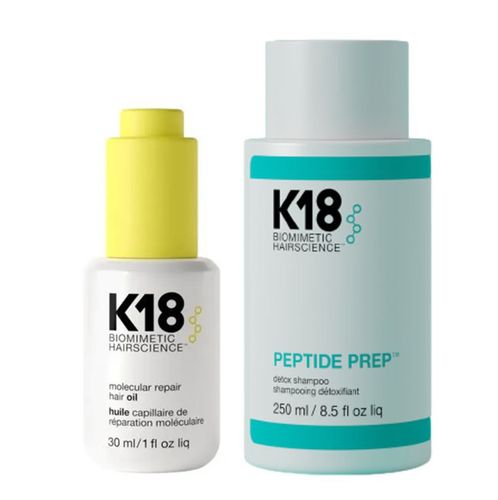 קיי K18 סרום שמן טיפולי 30ML + שמפו DETOX לניקוי וטיהור + מברשת מתנה