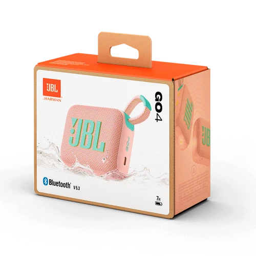 רמקול אלחוטי נייד JBL Go 4 ורוד (יבואן רשמי)