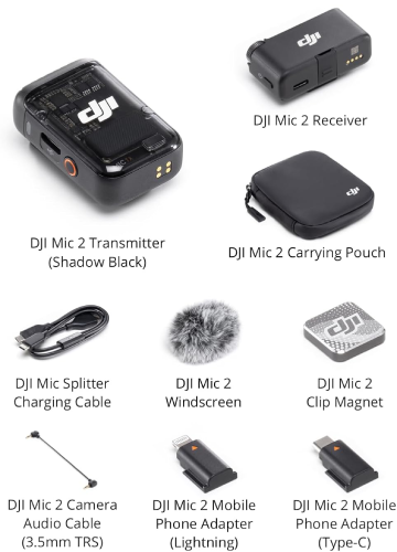 מיקרופון דש אלחוטי DJI Mic 2 Wireless Microphone 1TX + 1RX