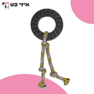 פופוס צעצוע צמיג לעיסה חזק S עם חבל לכלב FOFOS