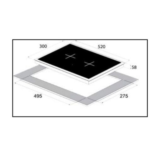 כיריים קרמיות דומינו SOL FQ3VR-1139