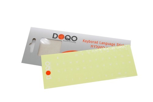 מדבקות שקופות למקלדת | שפה רוסית בצבע לבן DOQO