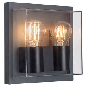 גוף "קוביה" CUBE מרובעת אפור E27 X 2 IP54 220X220 יורולוקס