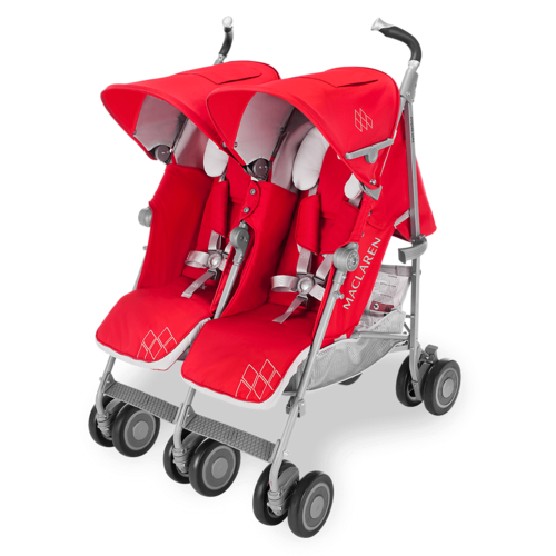 עגלת תאומים twin techno אדומה מקלארן maclaren מגיל לידה ועד משקל 30 ק