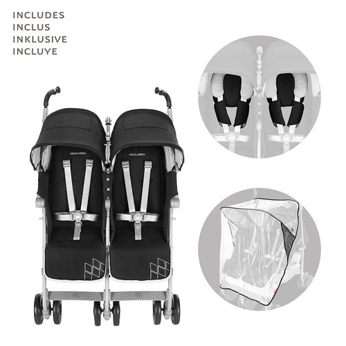 עגלת תאומים twin techno אדומה מקלארן maclaren מגיל לידה ועד משקל 30 ק