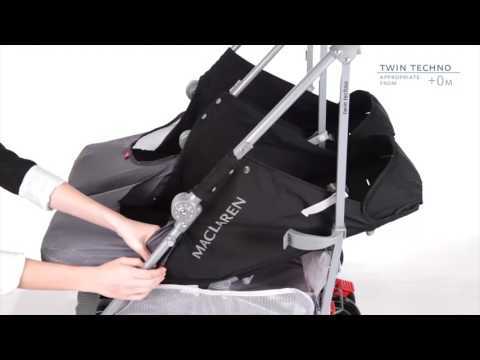 עגלת תאומים twin techno אדומה מקלארן maclaren מגיל לידה ועד משקל 30 ק