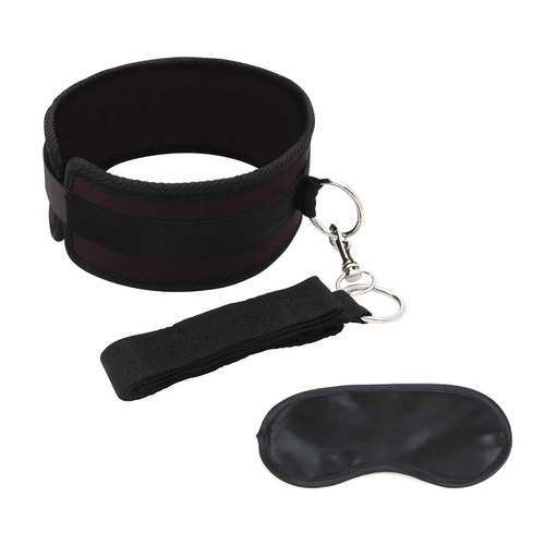  סט קולר מבד איכותי עם רצועה לקשירה  Lux Fetish Collar And Leash Set