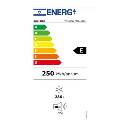 מקפיא 8 תאים 286 ליטר Blomberg FNT-3686W