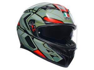 קסדה מלאה AGV K3 צבע DECEPT MATT שחור ירוק אדום - תקן ECE22.06                                 