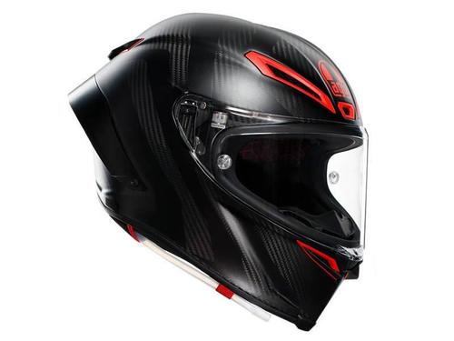 קסדה מלאה AGV דגם PISTA GPRR צבע INTREPIDO CARBON שחור אדום מט - תקן E2206                                 