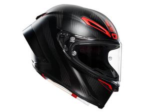 קסדה מלאה AGV דגם PISTA GPRR צבע INTREPIDO CARBON שחור אדום מט - תקן E2206                                 