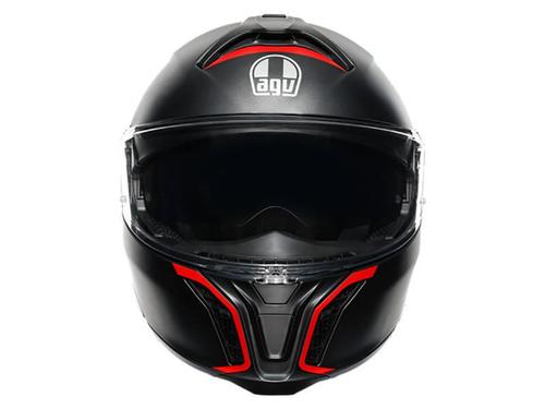 קסדה נפתחת AGV דגם TOURMODULAR צבע FREQUENCY MATT GUNMETAL/RED - תקן ECE 22.06