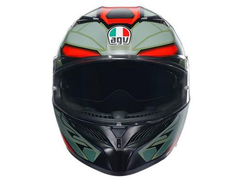 קסדה מלאה AGV K3 צבע DECEPT MATT שחור ירוק אדום - תקן ECE22.06                                 