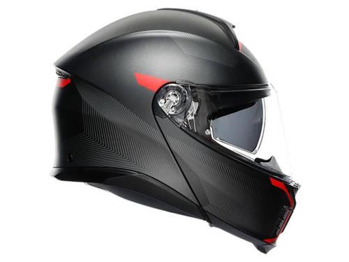 קסדה נפתחת AGV דגם TOURMODULAR צבע FREQUENCY MATT GUNMETAL/RED - תקן ECE 22.06