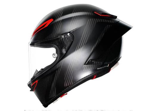קסדה מלאה AGV דגם PISTA GPRR צבע INTREPIDO CARBON שחור אדום מט - תקן E2206                                 