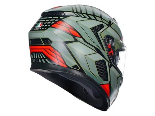 קסדה מלאה AGV K3 צבע DECEPT MATT שחור ירוק אדום - תקן ECE22.06                                 