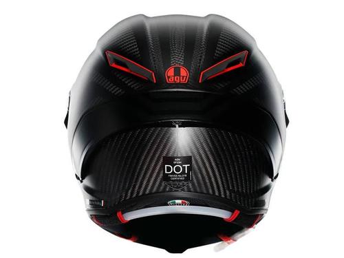 קסדה מלאה AGV דגם PISTA GPRR צבע INTREPIDO CARBON שחור אדום מט - תקן E2206                                 