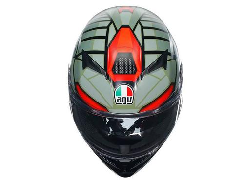 קסדה מלאה AGV K3 צבע DECEPT MATT שחור ירוק אדום - תקן ECE22.06                                 