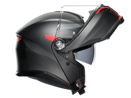 קסדה נפתחת AGV דגם TOURMODULAR צבע FREQUENCY MATT GUNMETAL/RED - תקן ECE 22.06