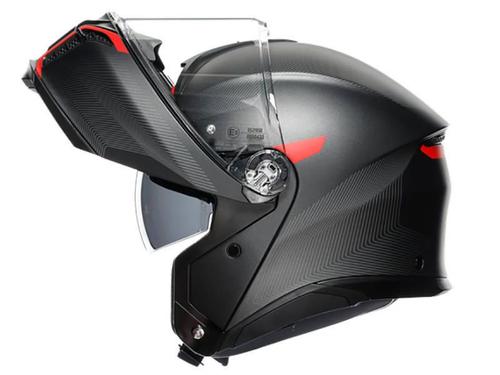 קסדה נפתחת AGV דגם TOURMODULAR צבע FREQUENCY MATT GUNMETAL/RED - תקן ECE 22.06