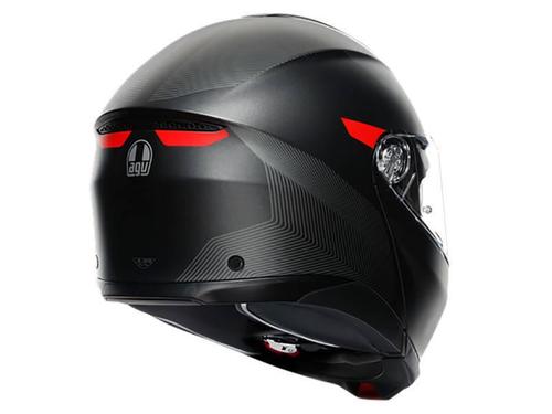 קסדה נפתחת AGV דגם TOURMODULAR צבע FREQUENCY MATT GUNMETAL/RED - תקן ECE 22.06