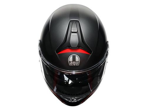 קסדה נפתחת AGV דגם TOURMODULAR צבע FREQUENCY MATT GUNMETAL/RED - תקן ECE 22.06