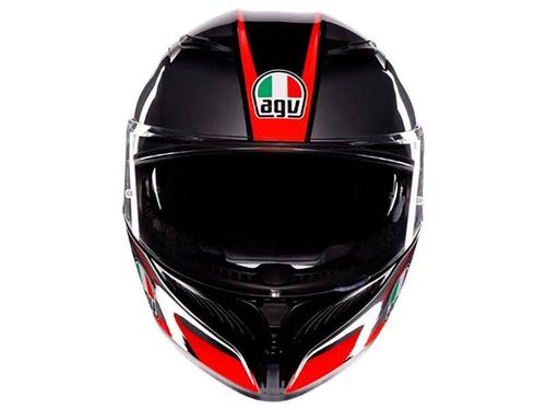 קסדה מלאה AGV K3 צבע STRIGA שחור אפור אדום - תקן ECE22.06