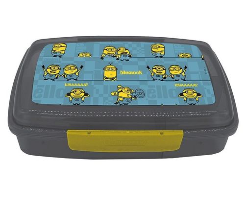 קופסת אוכל 3 תאים עם שני קליפסים לנעילה - מיניונים