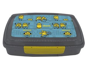 קופסת אוכל 3 תאים עם שני קליפסים לנעילה - מיניונים