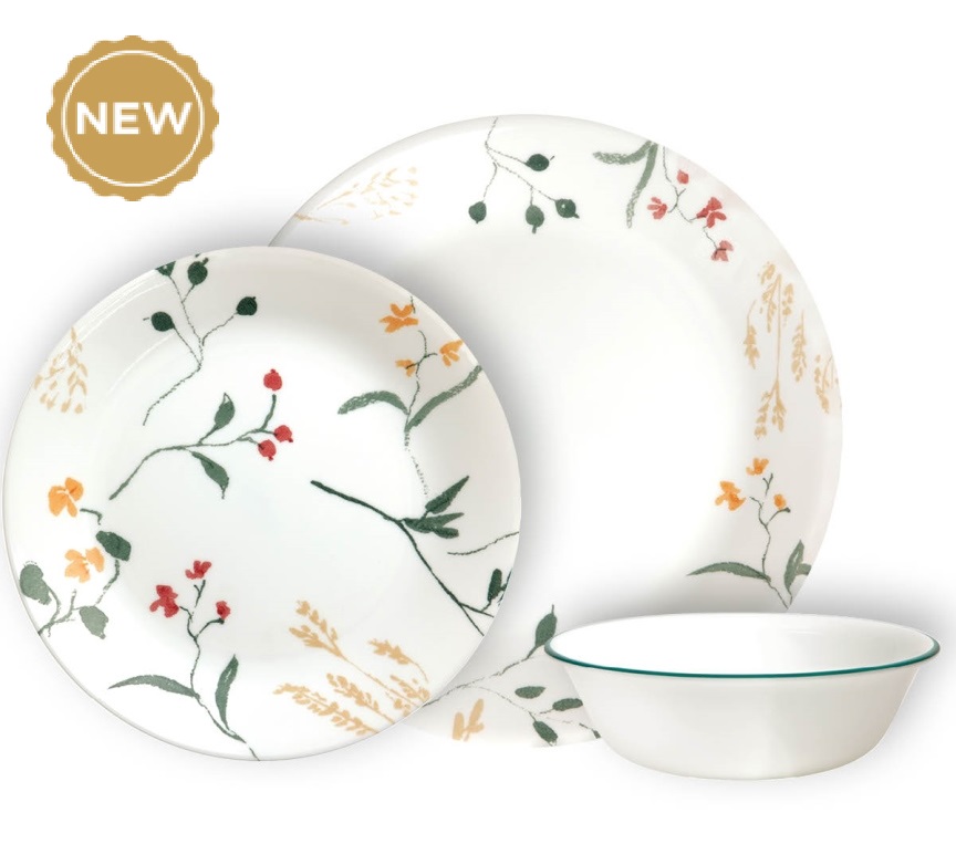 סט צלחות 18 חלקים, וויילדפלאור סקטר | Corning Ware Wildflower Scatter