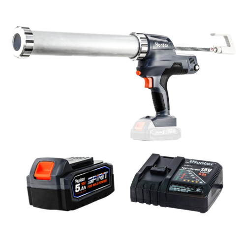   אקדח מרק וסיליקון נטען 18V סוללה 5Ah  מטען 6.5A Hunter 