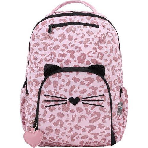 תיק עם טריק המתפצל לתיק גדול ותיק קטן, 5 תאים ומערכת גב ארגונומית - חתול ורוד