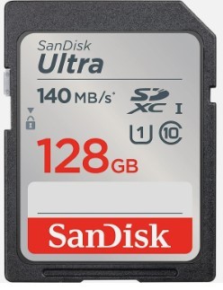 SanDisk Ultra Series128GB SDXC up to 140 כרטיס זיכרון