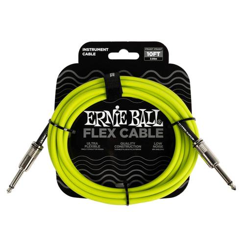 כבל לגיטרה Ernie Ball Flex Cable אורך 3 מטר במבחר צבעים