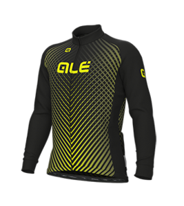 חולצה ארוכה לרכיבת אופניים לגברים ALE PRIME L/S JERSEY שחור-צהוב מחממת ומנדפת