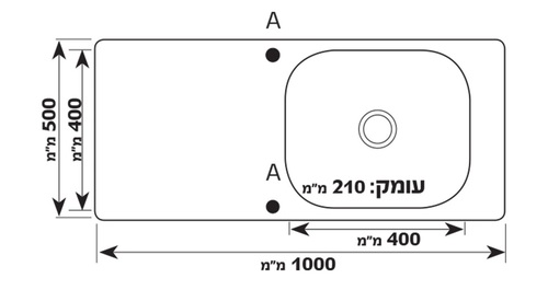 כיור מטבח נירוסטה מבית SHONY דגם נופך