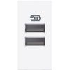 שקע טעינה 5V 3000mA TYPE A+A, 1 מודול לבן CLASSIA