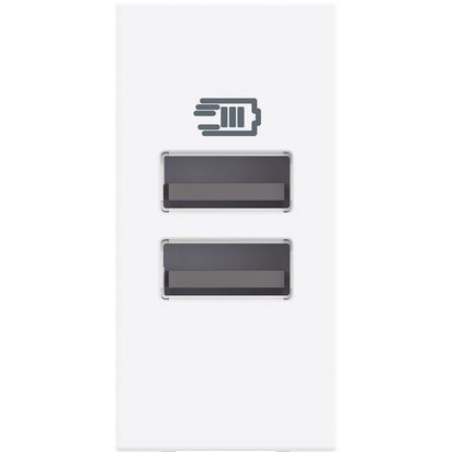 שקע טעינה 5V 3000mA TYPE A+A, 1 מודול לבן CLASSIA