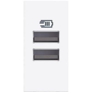 שקע טעינה 5V 3000mA TYPE A+A, 1 מודול לבן CLASSIA