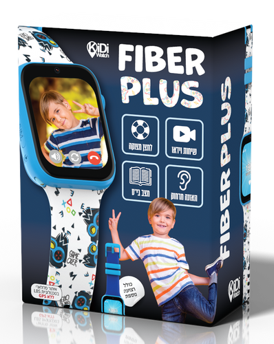 שעון טלפון חכם לילדים קידי ווטש FIBER Plus דור 4 עם וידיאו, בקרת מיקום ושליטה מרחוק ע