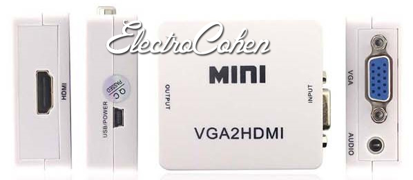 מתאם VGA ל HDMI ממיר אותות (מוגבר)
