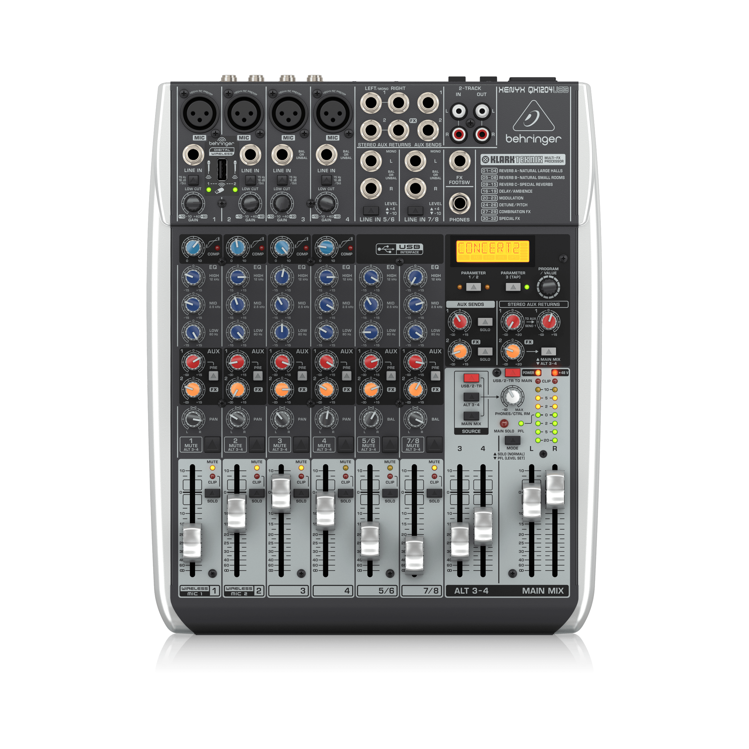 מיקסר אנלוגי 12ערוצים + USB דגם QX1204USB מבית BEHRINGER