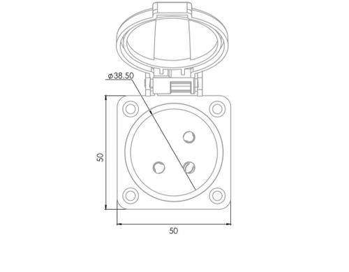 מתאם תקע סיקון 3X16A לשקע ישראלי מוגן