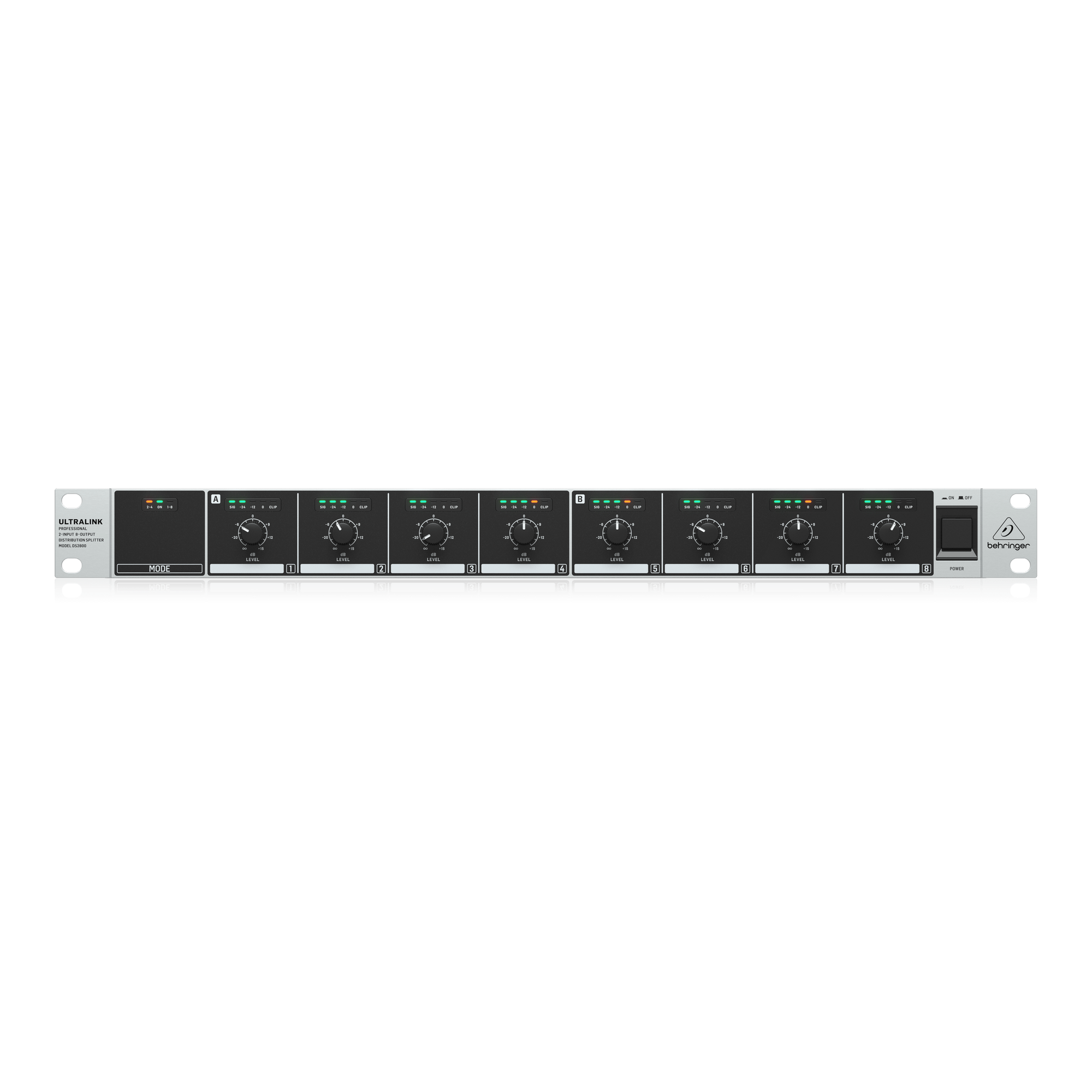 מפצל אקטיבי סטריאו - 4 יציאות / מונו - 8 יציאות BEHRINGER DS2800