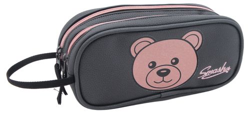 קלמר שני תאים - דובי שחור רוז גולד