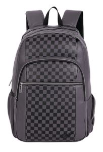 תיק גב אפנתי לנוער עם גב קשיח אורטופדי, ארבע תאי חלוקה, שני תאי צד ותא נגד גניבות - שחור קוביות בשחור