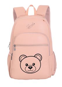 תיק גב אפנתי לנוער עם גב קשיח אורטופדי, ארבע תאי חלוקה, שני תאי צד ותא נגד גניבות - דובי אפרסק