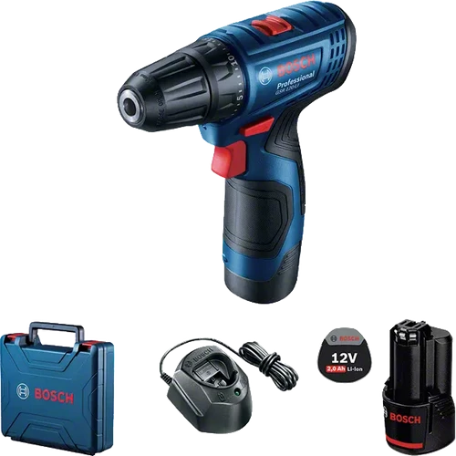מברגה מקדחה 12V כולל 2 סוללות 2Ah, מטען ומזוודה דגם GSR 120-LI בוש