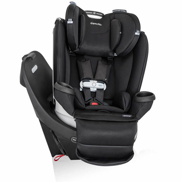 כיסא בטיחות מסתובב 360 משולב בוסטר דגם REVOLVE 360 EXTAND עם מערכת SENSOR SAFE אוונפלו צבע שחור Onyx Black