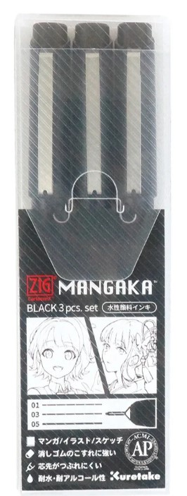 סט 3 טושים דקים MANGAKA